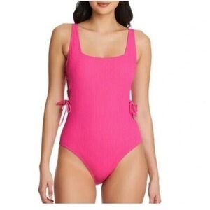 NWT Women's SOCIAL STANDARD by Sanctuary HOT PINK One-piece Swimsuit Medium
